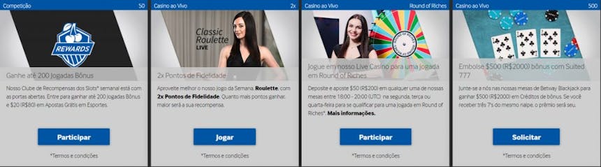 Outras Promoções e Bônus da Betway