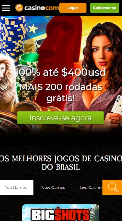 aplicativo da Casino.com para celular para Android E iPhone