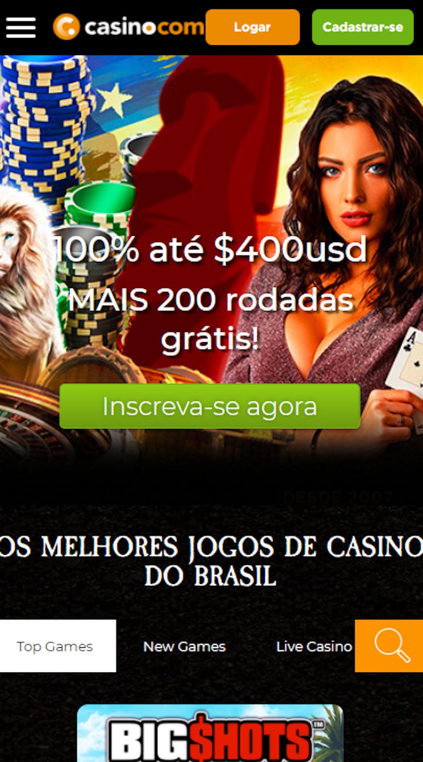 aplicativo da Casino.com para celular para Android E iPhone