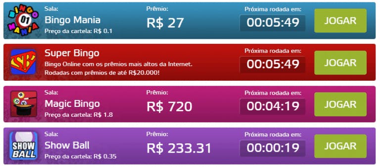 Bingo Online - Jogos de bingo grátis e com dinheiro real