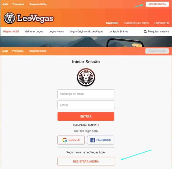 registro na LeoVegas