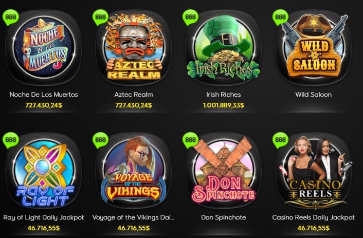 slots e caça-níqueis na 888casino