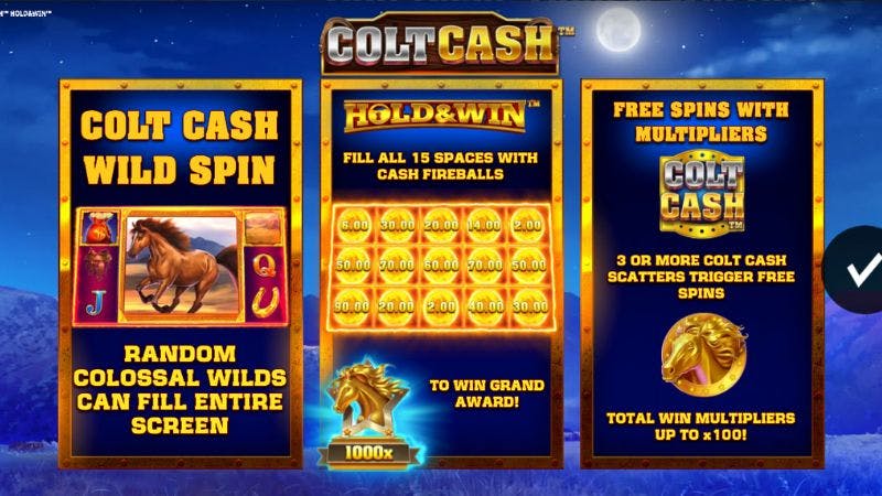 bônus no caça-níquel Colt Cash: Hold and Win