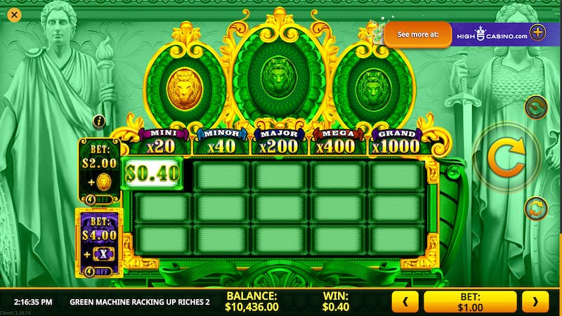 Caça-níquel Green Machine Racking Up Riches 2