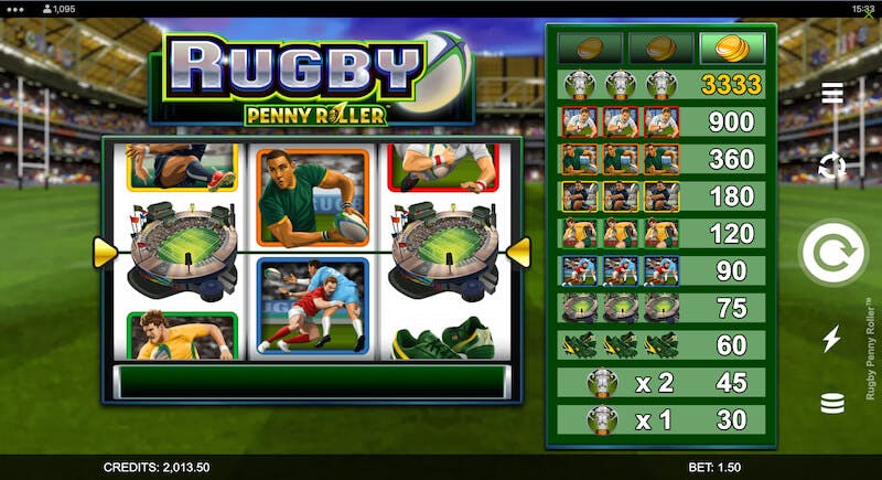 prêmio no jogo Rugby Penny Roller