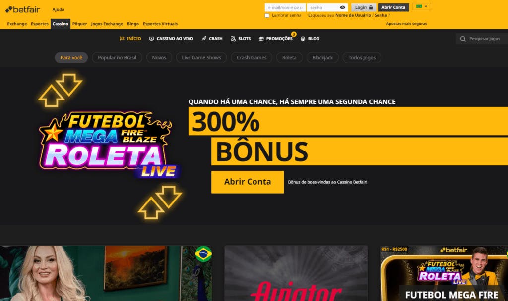 Jogos de cassino da Betfair